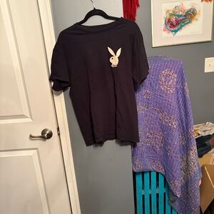 PLAYBOY Black Tee with Bunny Logo